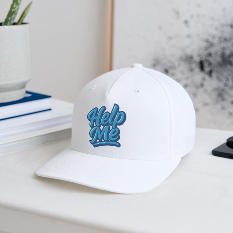 Help Me Blue Script Logo Casquette Flexfit