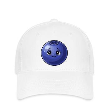 Kawaii Blaubeere Gesicht - Flexfit Cap - Weiß - Vorne