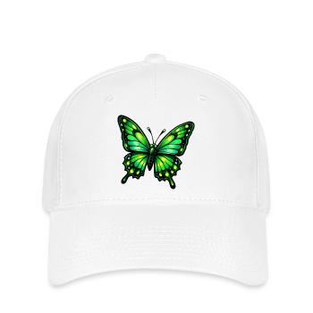 Green Butterfly - Flexfit Cap - white - Front