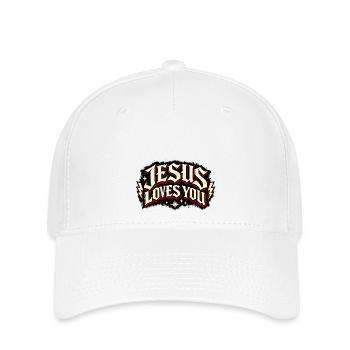 Jésus t’aime - Casquette Flexfit - blanc - Devant
