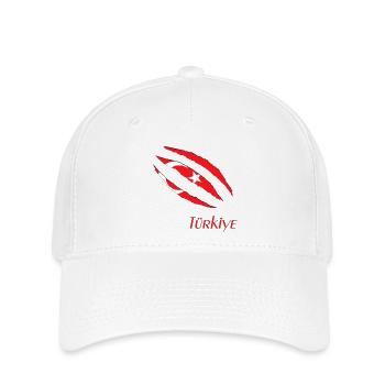 Türkische Flagge Krallenlogo - Flexfit Cap - Weiß - Vorne