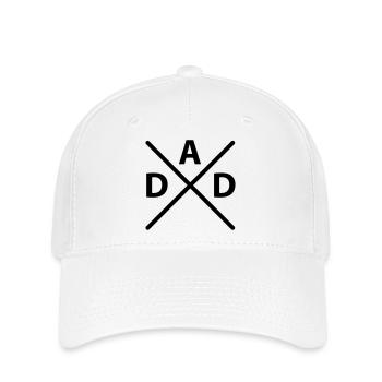 Dad Kreuz - Flexfit Cap - Weiß - Vorne