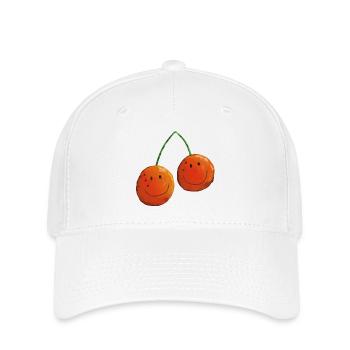 Lustige Früchtchen - Kirsche - Kirschen - Obst - Flexfit Cap - Weiß - Vorne