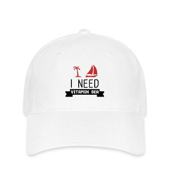 VACANCES - Casquette Flexfit - blanc - Devant