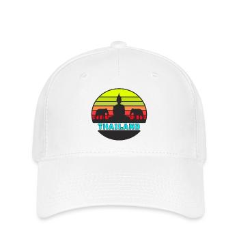 Thailand / Buddha / Elefanten / Geschenk / Siam - Flexfit Cap - Weiß - Vorne
