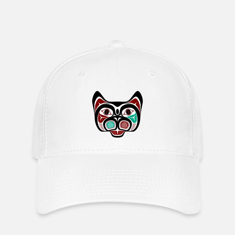 Northwest Pacific coast Haida Kitty - Flexfit Cap - white