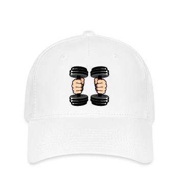 Gewichtete Manschetten Stil Illustration - Flexfit Cap - Weiß - Vorne