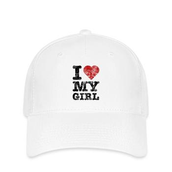 "I Love my Girl" vintage dark - Flexfit Cap - white - Front