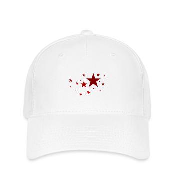 Sterne in Rot - Flexfit Cap - Weiß - Vorne