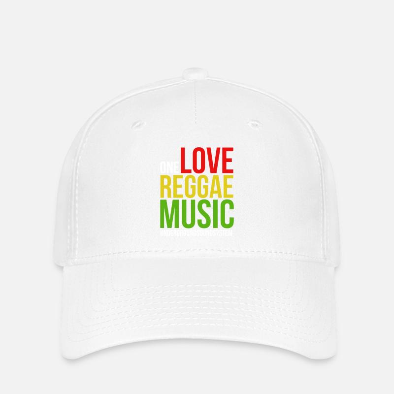 One Love Conception musicale Reggae - Casquette Flexfit - blanc