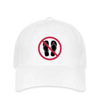 keine flip flops verboten schild zone gebiet clipa - Flexfit Cap - Weiß - Vorne