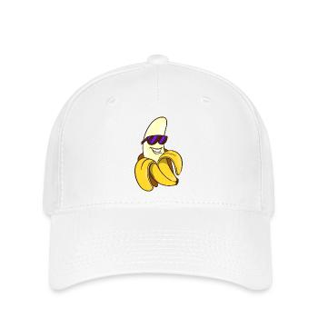 Coole Banane Obst Frucht Süß Comic Lustig Witzig - Flexfit Cap - Weiß - Vorne