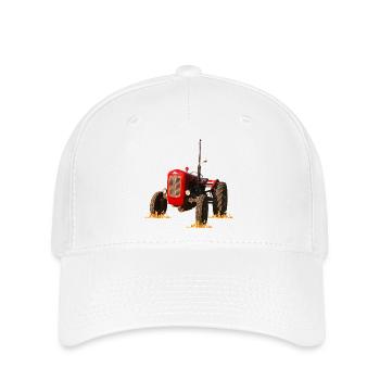 Roter Traktor Kraftdruck - Flexfit Cap - Weiß - Vorne