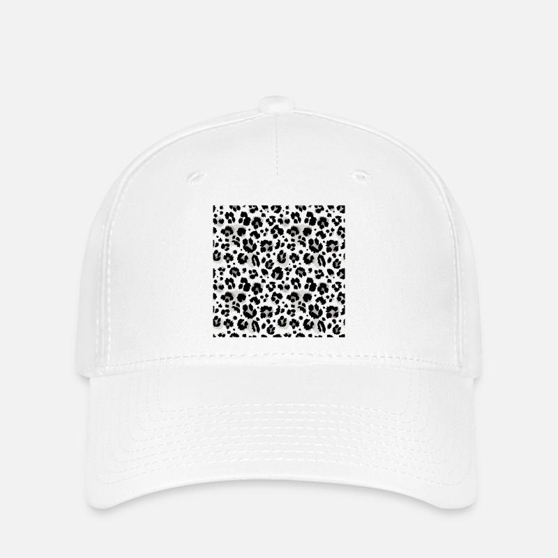 Motif noir et blanc imprimé animalier facile d’entretien - Casquette Flexfit - blanc