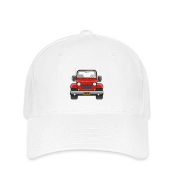 Geländewagen Auto - Flexfit Cap - Weiß - Vorne