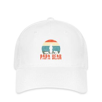 Papa bear - Flexfit Cap - Weiß - Vorne