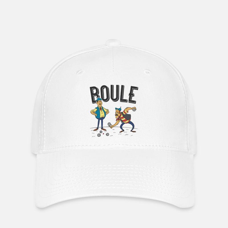 Petanque due giocatori con bocce palle bocce bocce - Flexfit Cap - bianco