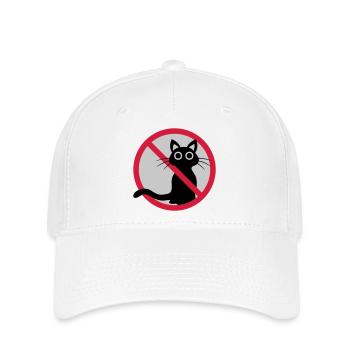 Cat forbidden sign - Flexfit Cap - white - Front