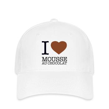 J’ADORE LA MOUSSE AU CHOCOLAT - Casquette Flexfit - blanc - Devant