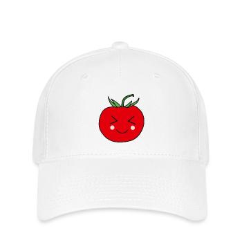 Cute Tomato Face Design Gift - Flexfit Cap - white - Front