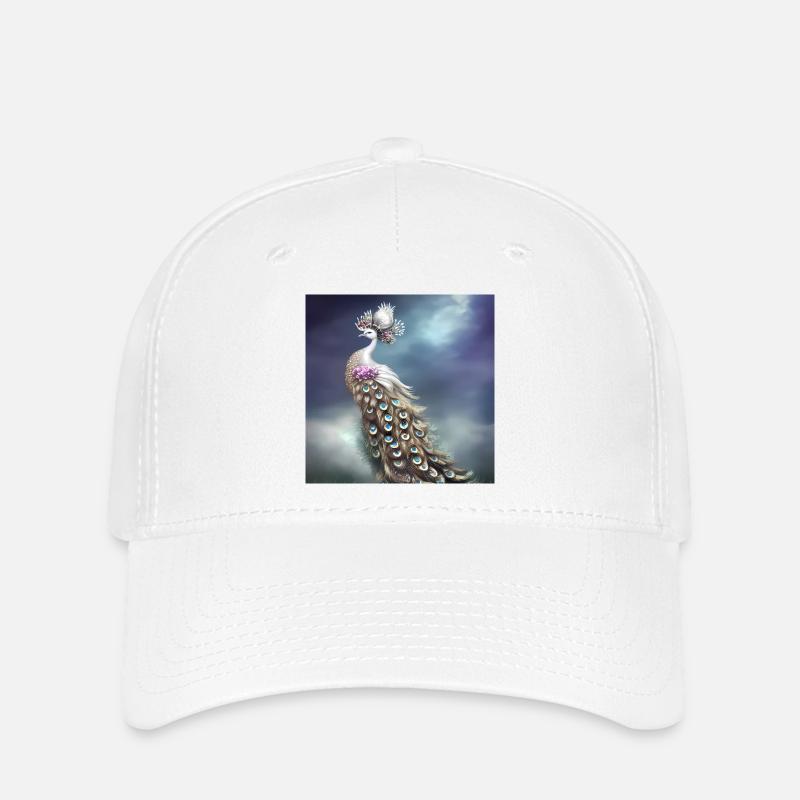 Wonderful elegant peacock - Flexfit Cap - white