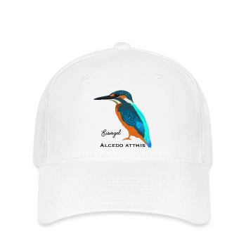 Kingfisher, scientific / German name - Flexfit Cap - white - Front