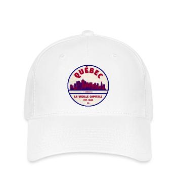 Silhouette de la Vieille Capitale au Québec - Casquette Flexfit - blanc - Devant