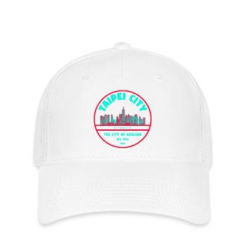Taipei Skyline Emblem with Azalea Motif - Flexfit Cap - white - Front