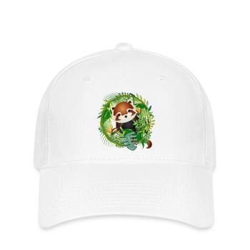 zauberhafter kleiner roter Panda Bär im Dschungel - Flexfit Cap - Weiß - Vorne