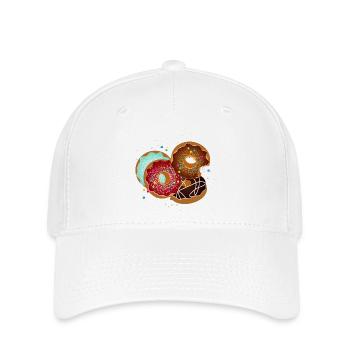 Quatre beignets brillamment glacés avec beaucoup de saupoudrage - Casquette Flexfit - blanc - Devant
