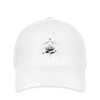 Black and White Lotus Nebula Design - Flexfit Cap - white - Front