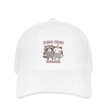 Cute Raccoon And Opossum Junk Food Buddies - Flexfit Cap - white - Front