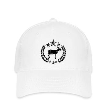 Goat in laurel wreath stars - Flexfit Cap - white - Front