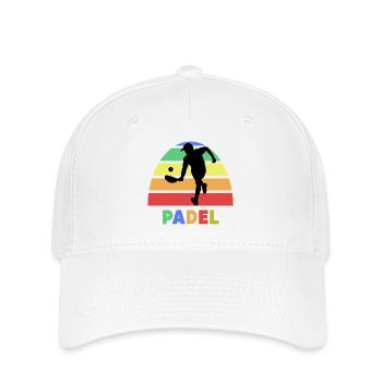Padel Spruch Training Ball Racket Spieler Turnier - Flexfit Cap - Weiß - Vorne