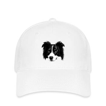 Border Collie Irischer Hütehund - Flexfit Cap - Weiß - Vorne