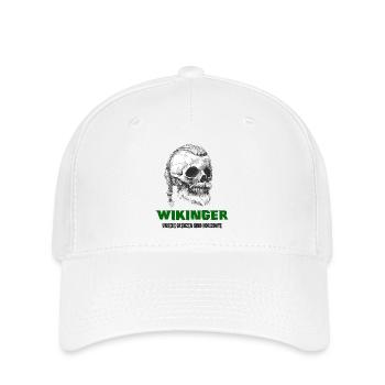 Wikinger Totenkopf Design - Flexfit Cap - Weiß - Vorne