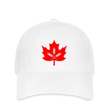 Canada maple leaf grain logo - Flexfit Cap - white - Front