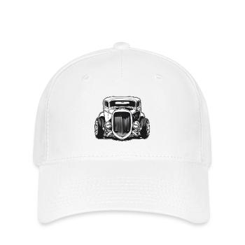 Hot Rod / Car / Vehicle / Automobile / Motor - Flexfit Cap - white - Front