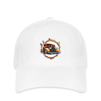 Hot Rod / Car / Vehicle / Automobile / Motor - Flexfit Cap - white - Front