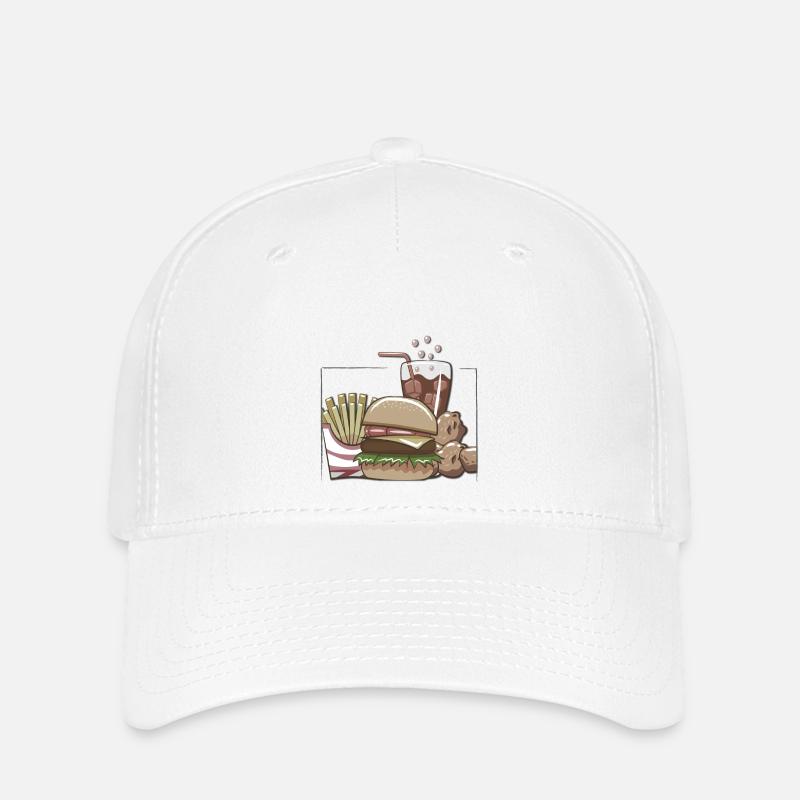 Fast food >> framed - Flexfit Cap - white