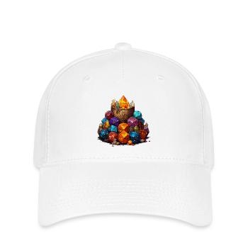 W20 Würfelbecher Fantasy RPG Shirt - Flexfit Cap - Weiß - Vorne