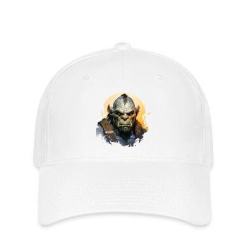 Ork Anführer Fantasy RPG Shirt - Flexfit Cap - Weiß - Vorne