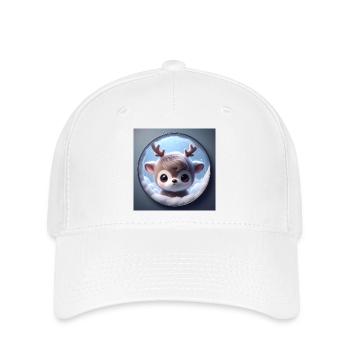 Mignon petit renne sur les nuages - Casquette Flexfit - blanc - Devant