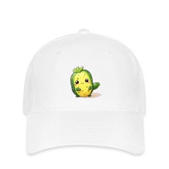 Tanzendes Kawaii Kaktus Gurken Männchen - Flexfit Cap - Weiß - Vorne