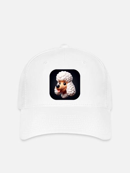 Comic Pudel Hund - Flexfit Cap - Weiß