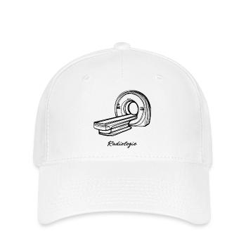Radiologie Scanner IRM One Line Art Manip Radio - Casquette Flexfit - blanc - Devant