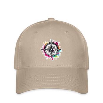 Kompass / Himmelsrichtung / Reisen / Survival - Flexfit Cap - Khaki - Vorne