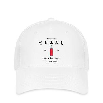 Texel, Nordseeinsel der Niederlande Zeichnung - Flexfit Cap - Weiß - Vorne