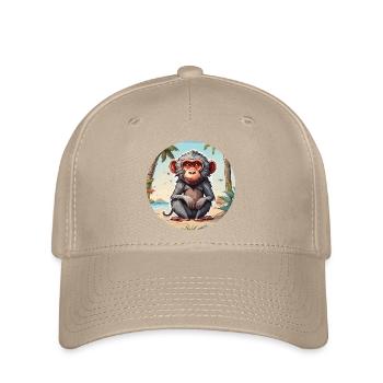 Monkey / Animal / Zoo / Babian / Wild / Comic - Flexfit Cap - khaki - Front