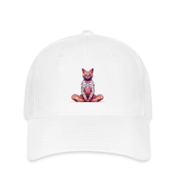Multicolor Polygon Cat - Flexfit Cap - white - Front